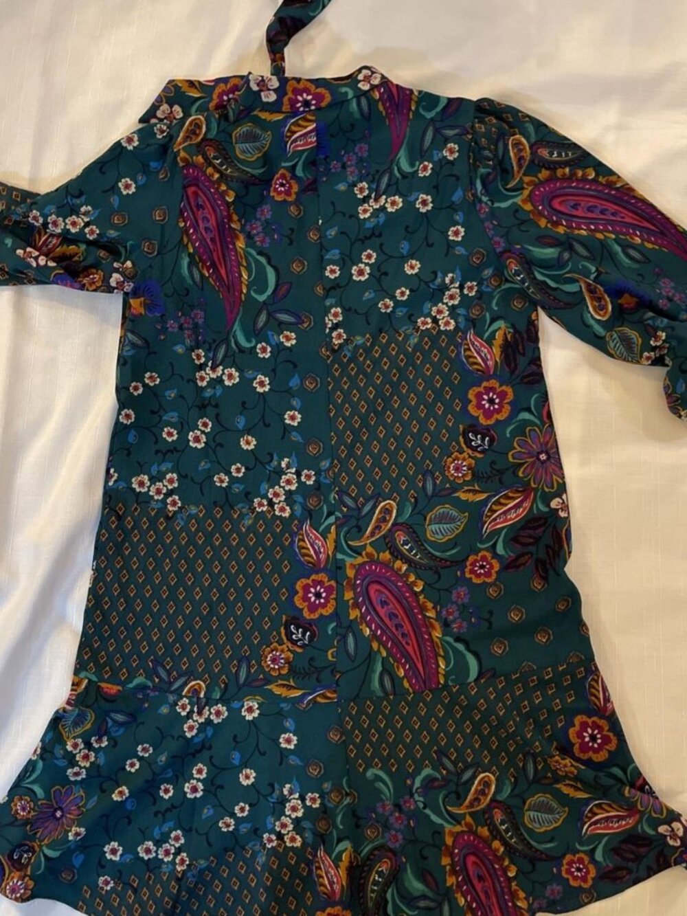 Times Teal Floral & Paisley Dress_